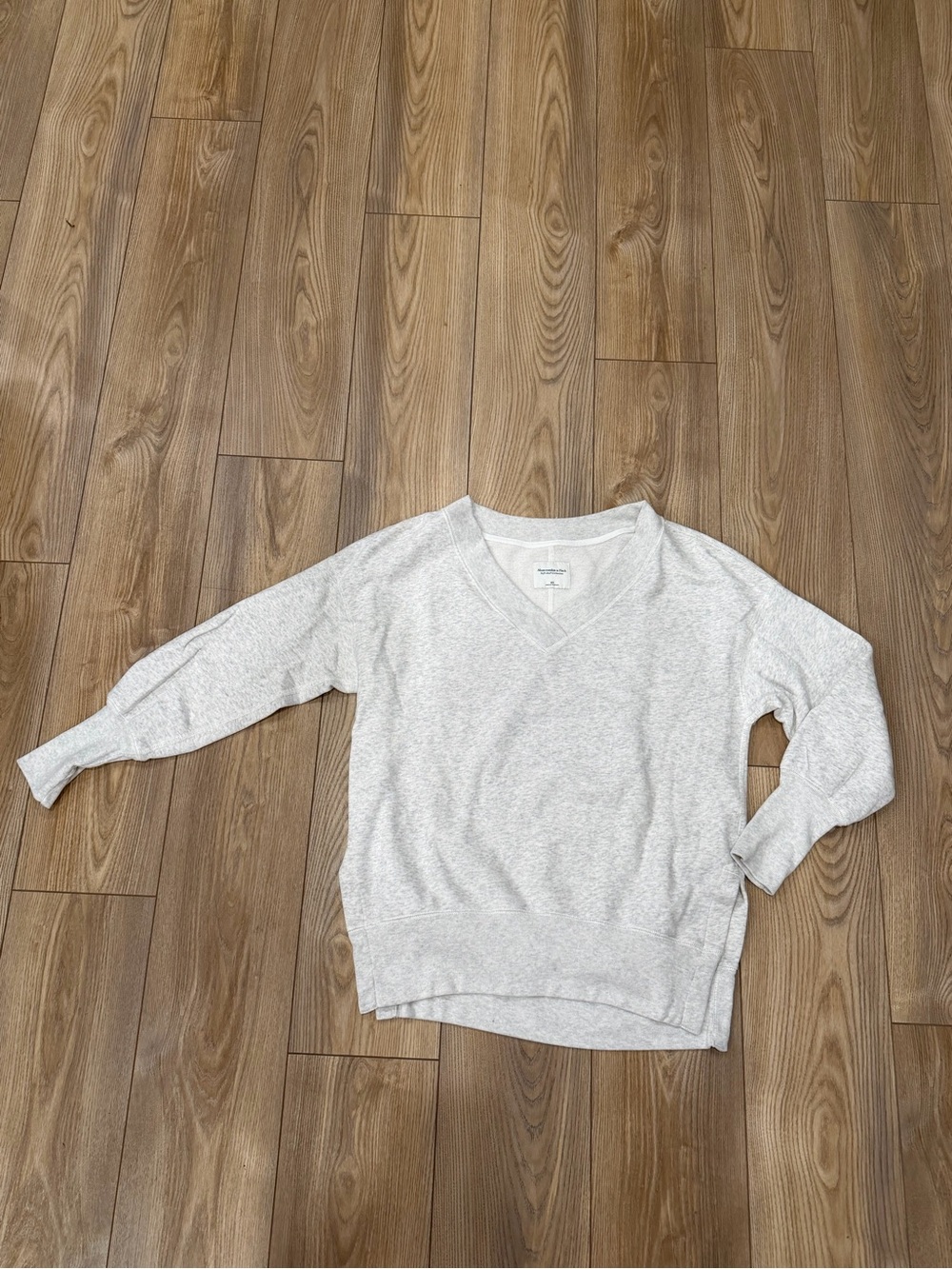 Abercrombie Oversized Heather Grey V Neck Sweatshirt